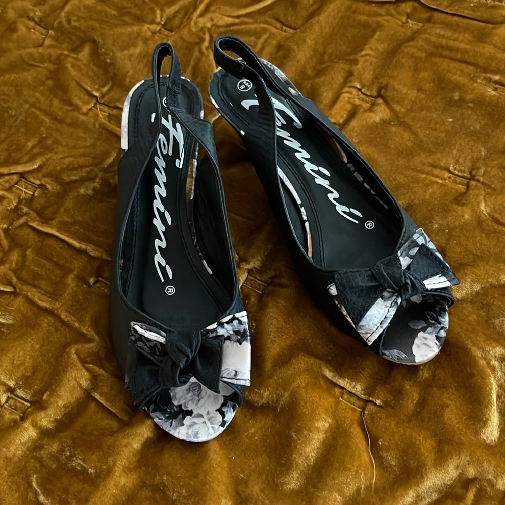 Black slingback heels